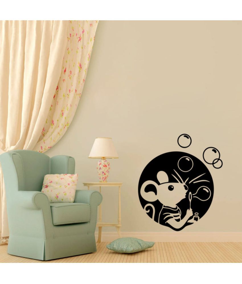     			Decor Villa Spbcrew PVC Black Wall Sticker - Pack of 1