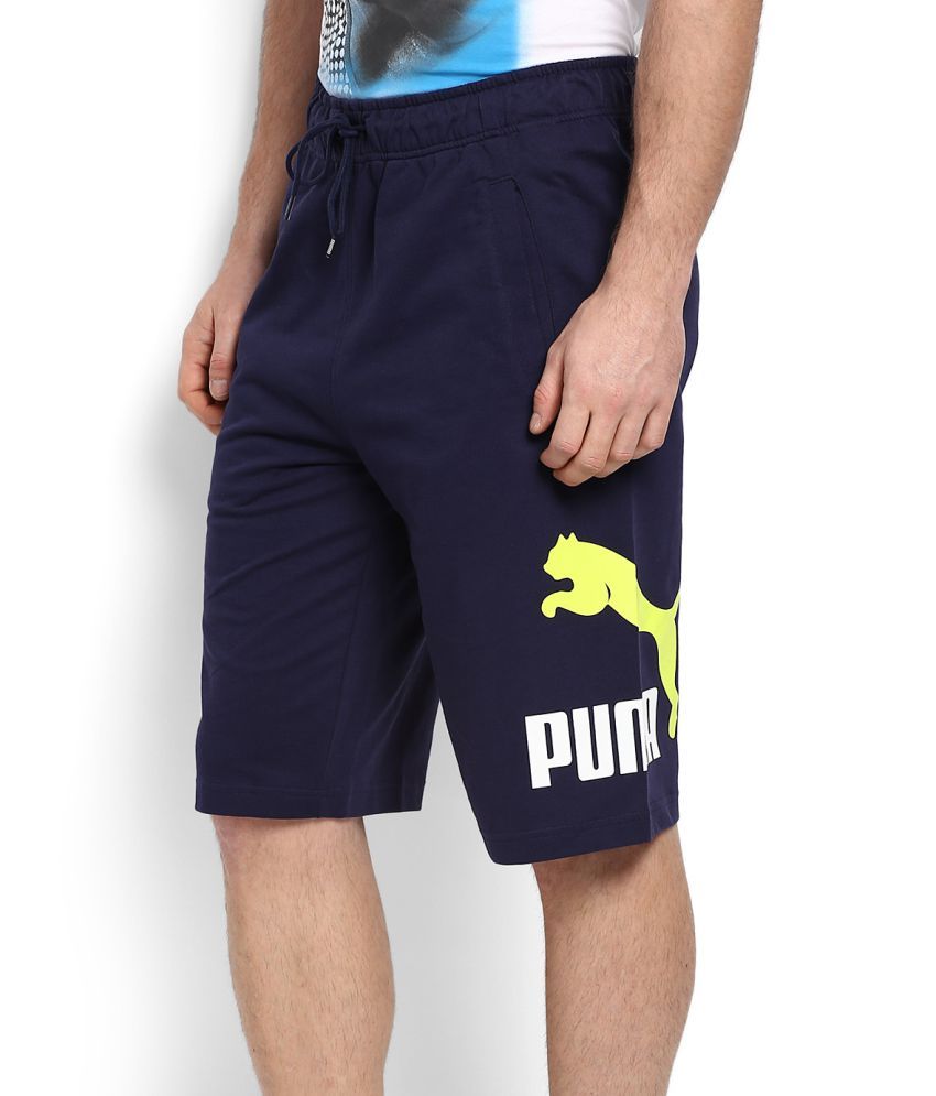 Puma Blue Cotton Blend Golf Shorts Buy Puma Blue Cotton Blend Golf