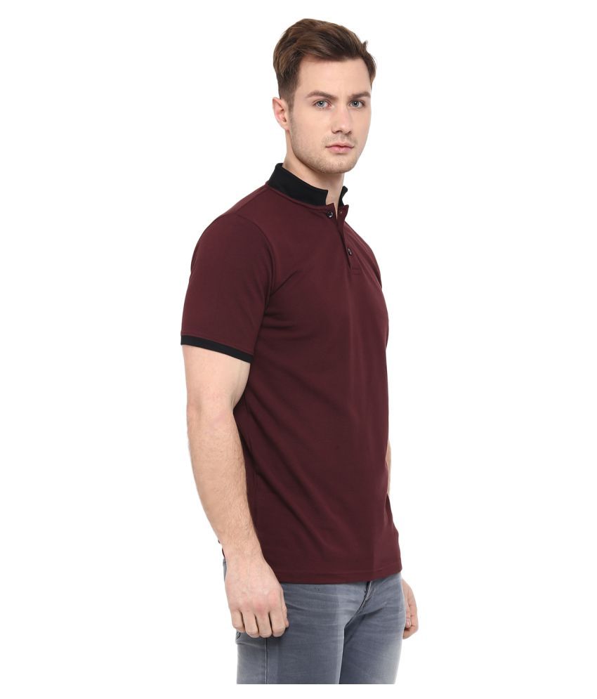 high neck maroon top