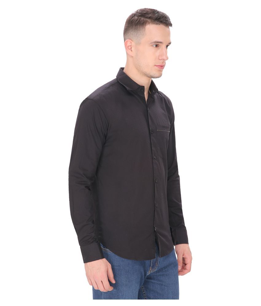 men's black casual shirt