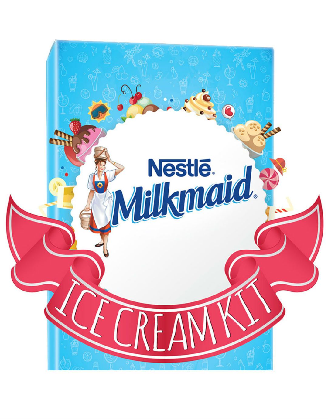 Nestle Milkmaid Ice Cream Kit - Contains MILKMAID 400gm, 1 Plastic Container, 1Go Cream 200ml & Recipe Booklet