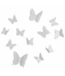 Jaamso Royals Wall Sticker -3D Butterfly PVC Vinyl White Wall Sticker - Pack of 1