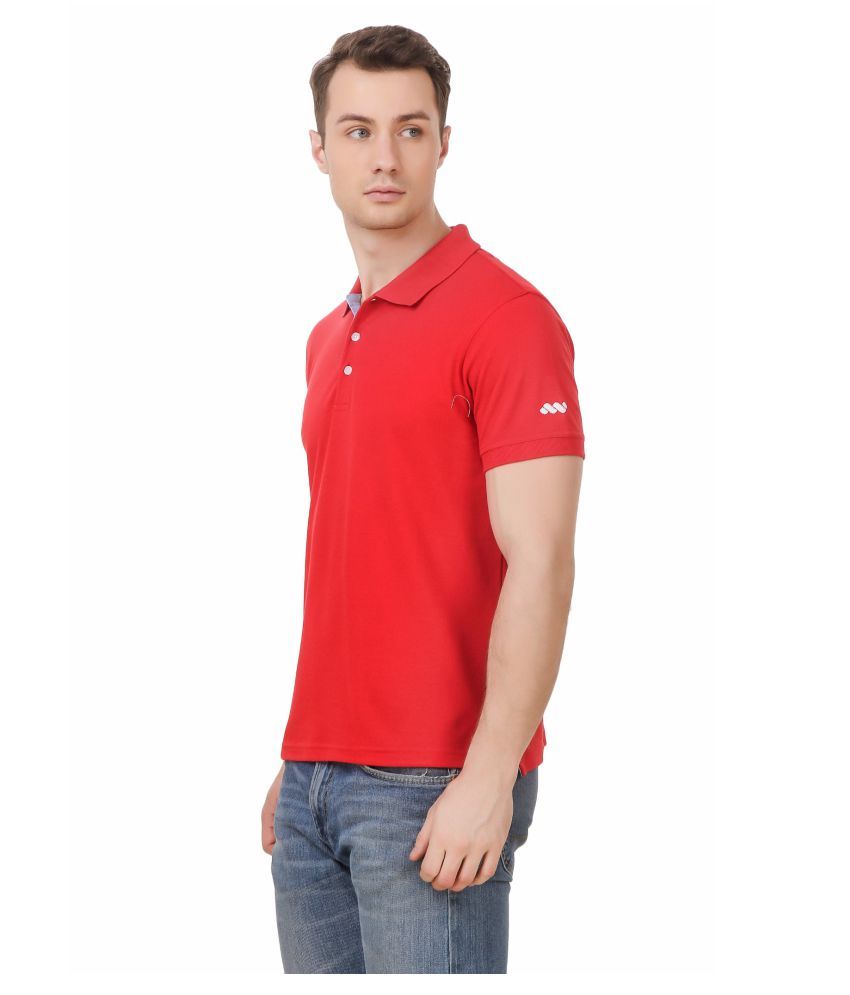 Spunk Red Regular Fit Polo T Shirt Buy Spunk Red Regular Fit Polo T Shirt Online at Low Price