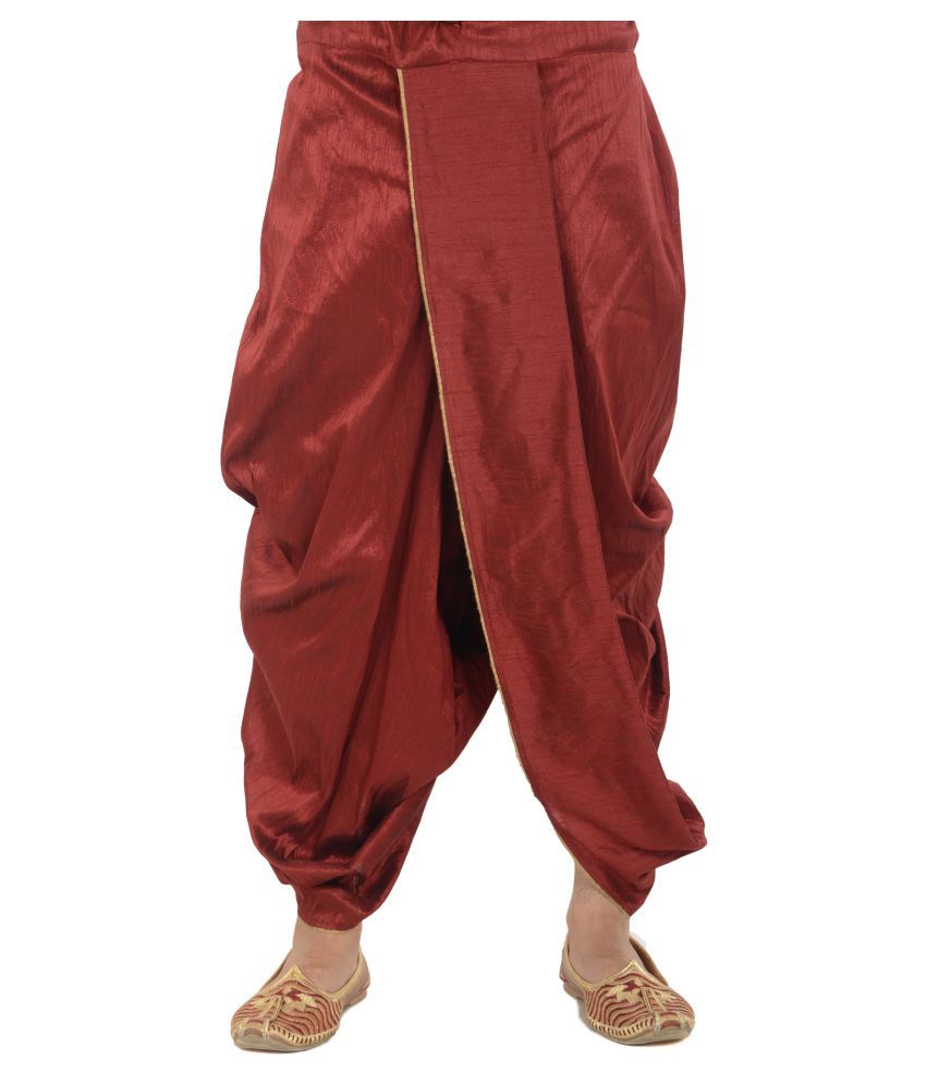 maroon shirt with dhoti