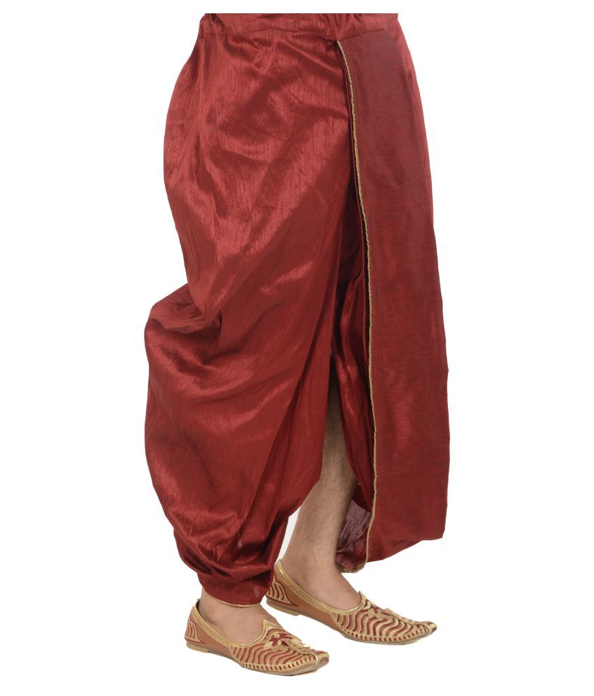 maroon shirt with dhoti