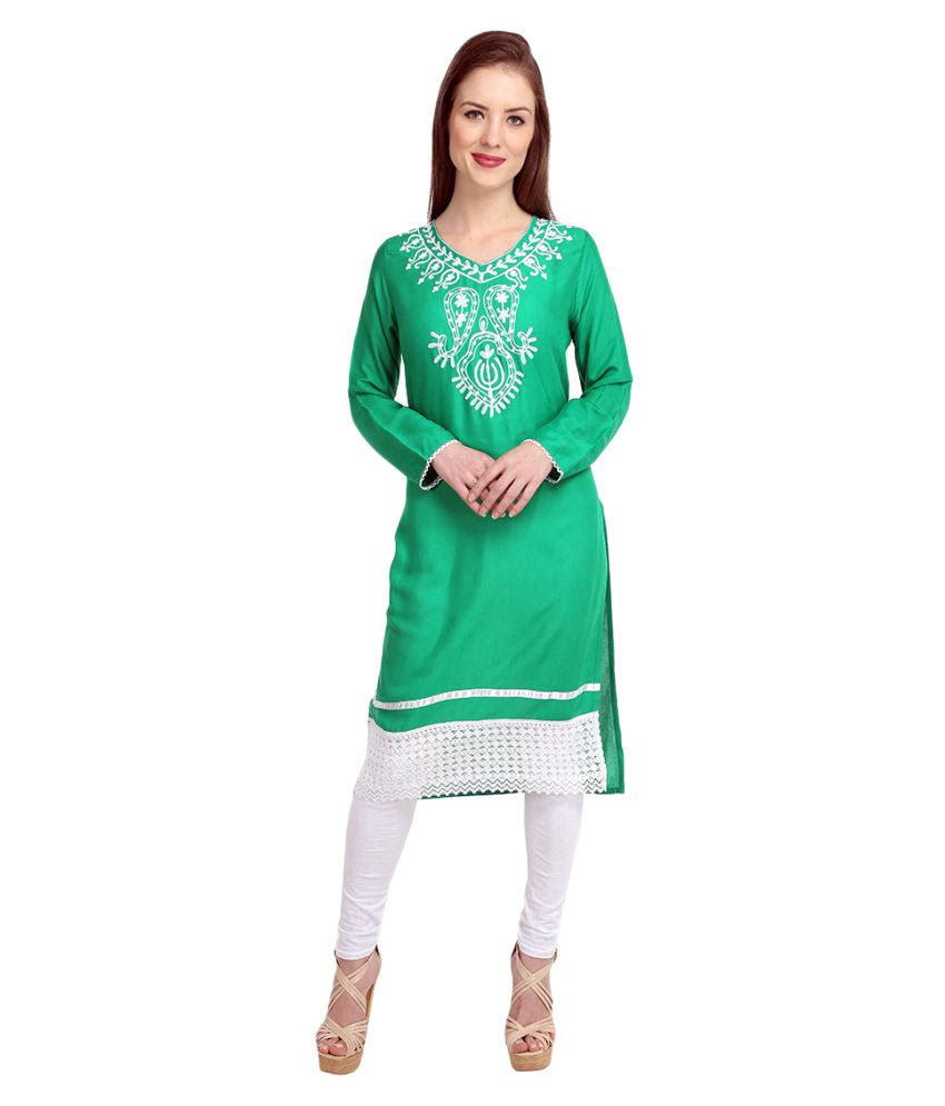 green rayon kurti