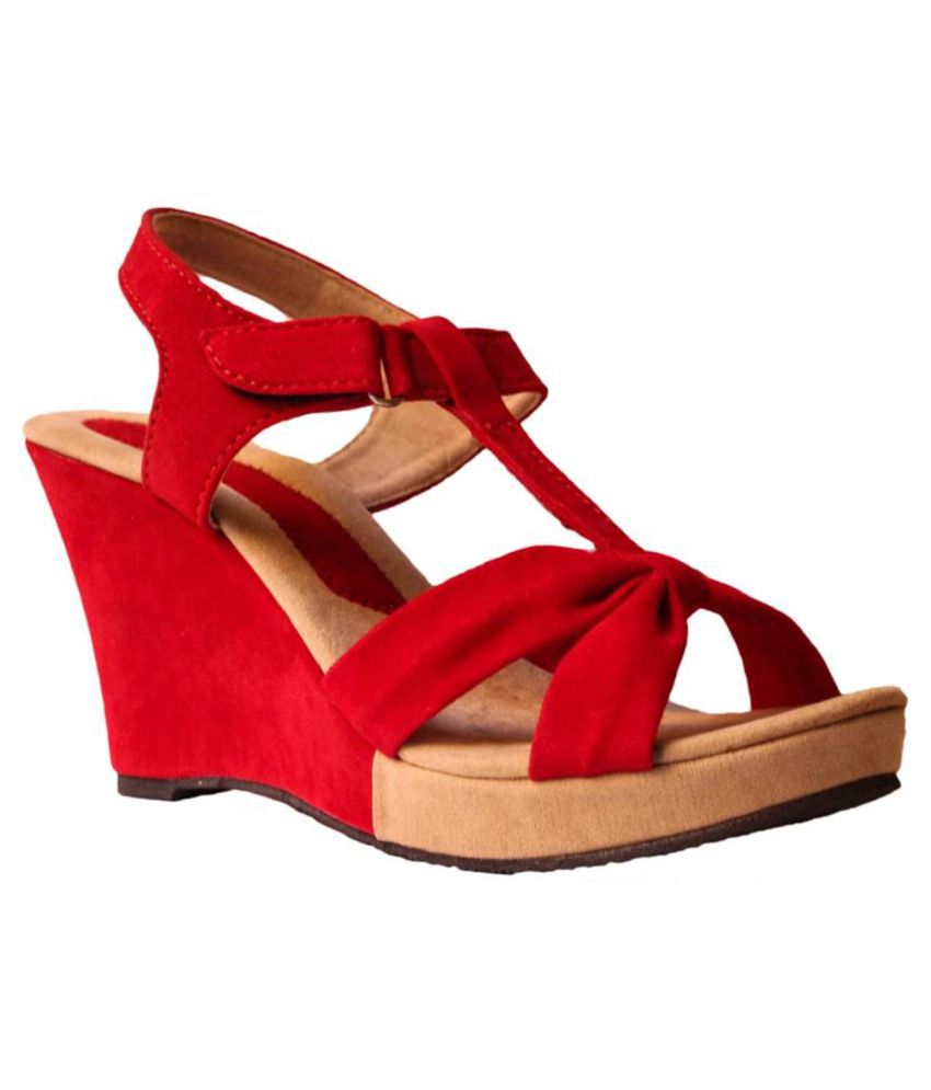Atist Red Wedges Heels Price in India- Buy Atist Red Wedges Heels ...