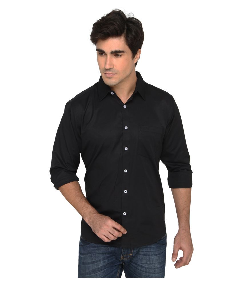 men's black casual shirt