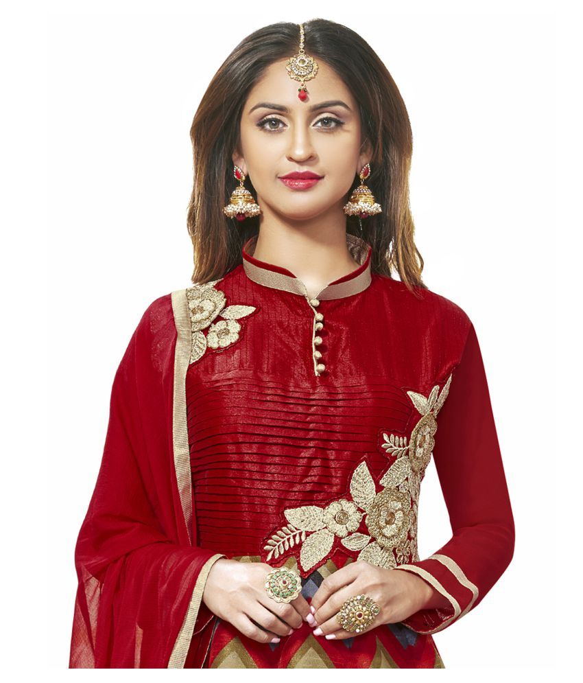 Bahucharaji Creation Multicoloured Bhagalpuri Silk Dress Material - Buy Bahucharaji Creation 