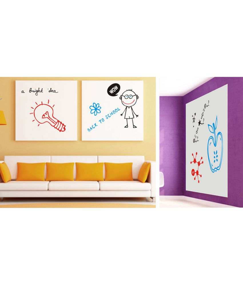    			Jaamso Royals White Board PVC White Wall Sticker - Pack of 1