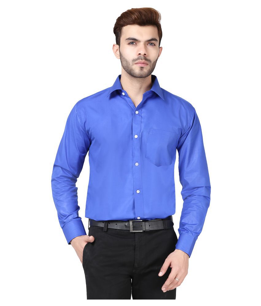 Skyone Fashion Blue Formal Regular Fit Shirt - Buy Skyone Fashion Blue ...