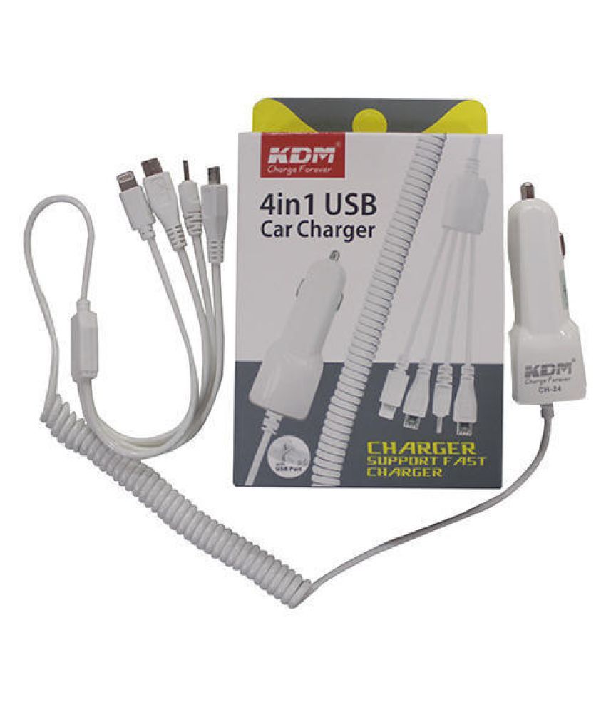 KDM Car Mobile Charger KDM 4IN1 White Buy KDM Car Mobile Charger KDM