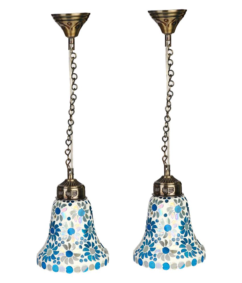     			Somil Glass Exclusive Pendant Blue - Pack of 2