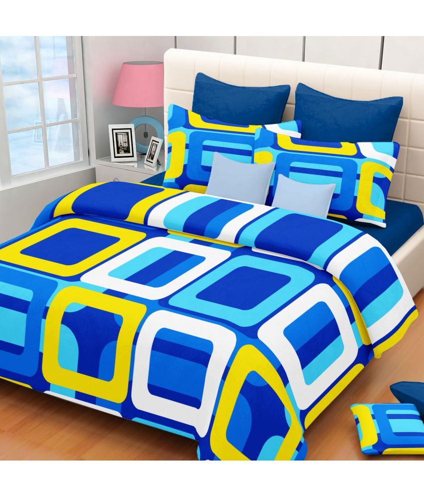 Vintana Double Cotton Multi Geometrical Bed Sheet Buy Vintana Double