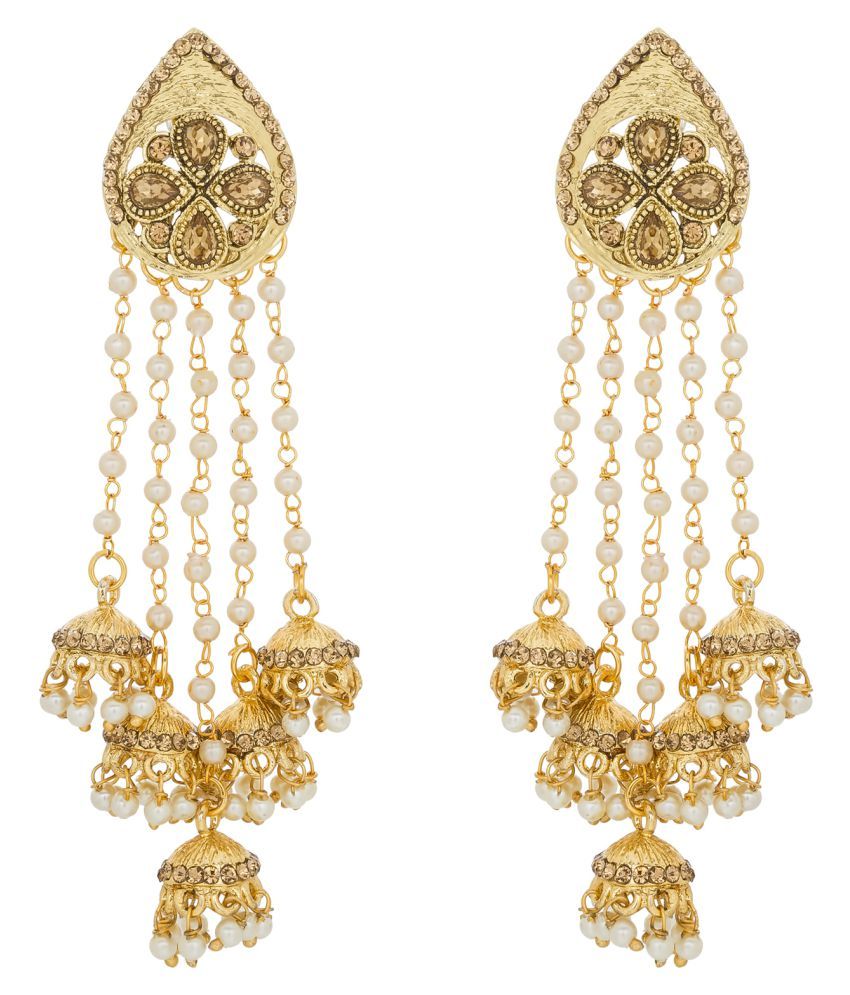 The Luxor Beautiful Golden Jhumki Tel Earrings The Luxor Beautiful Golden Jhumki Tel Earrings