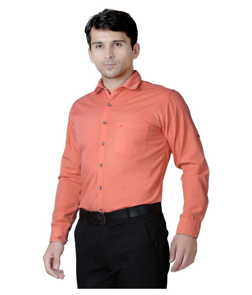 peach colour formal shirt