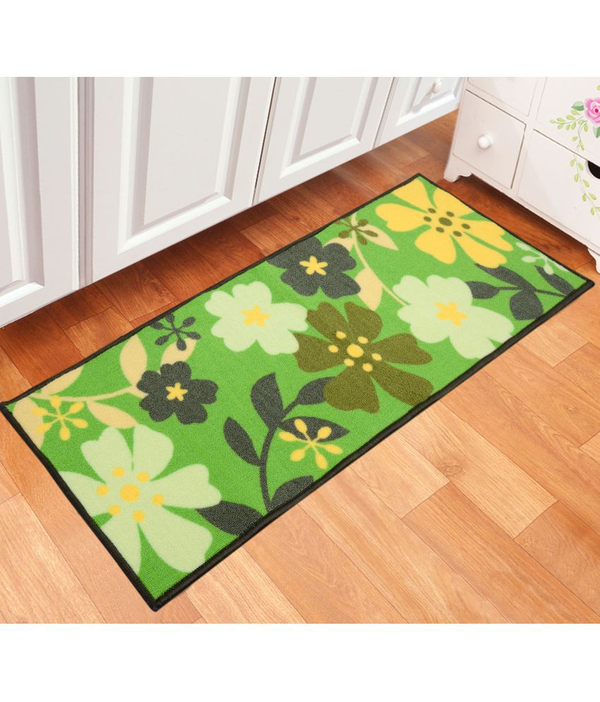     			Saral Home Green Runner Single Microfibre Floral
