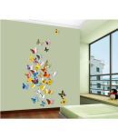 Jaamso Royals Wall Sticker -3D Butterfly PVC Vinyl Multicolour Wall Sticker - Pack of 1