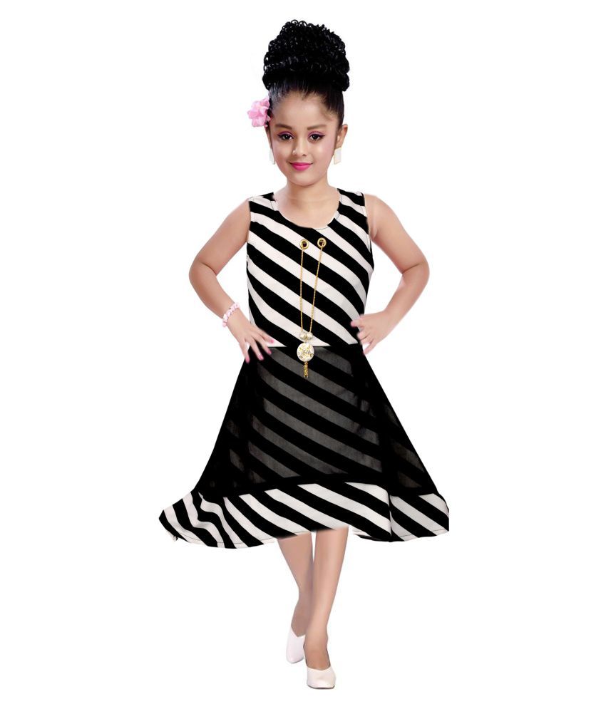 black and white striped frock