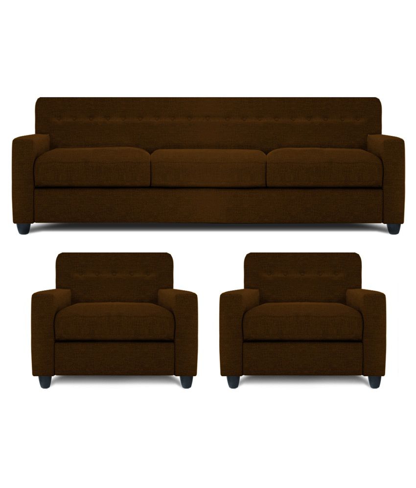 Dolphin Solitaire Fabric 3 1 1 Seater Sofa Set Brown Buy