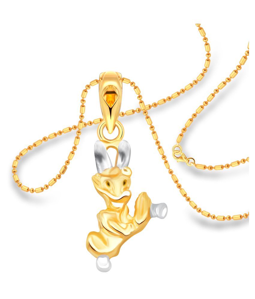     			Vighnaharta Kids Minnie Mouse Plain Gold and Rhodium Plated Alloy Pendant with Chain for Baby Girls and Baby Boys - [VFJ1232PG]