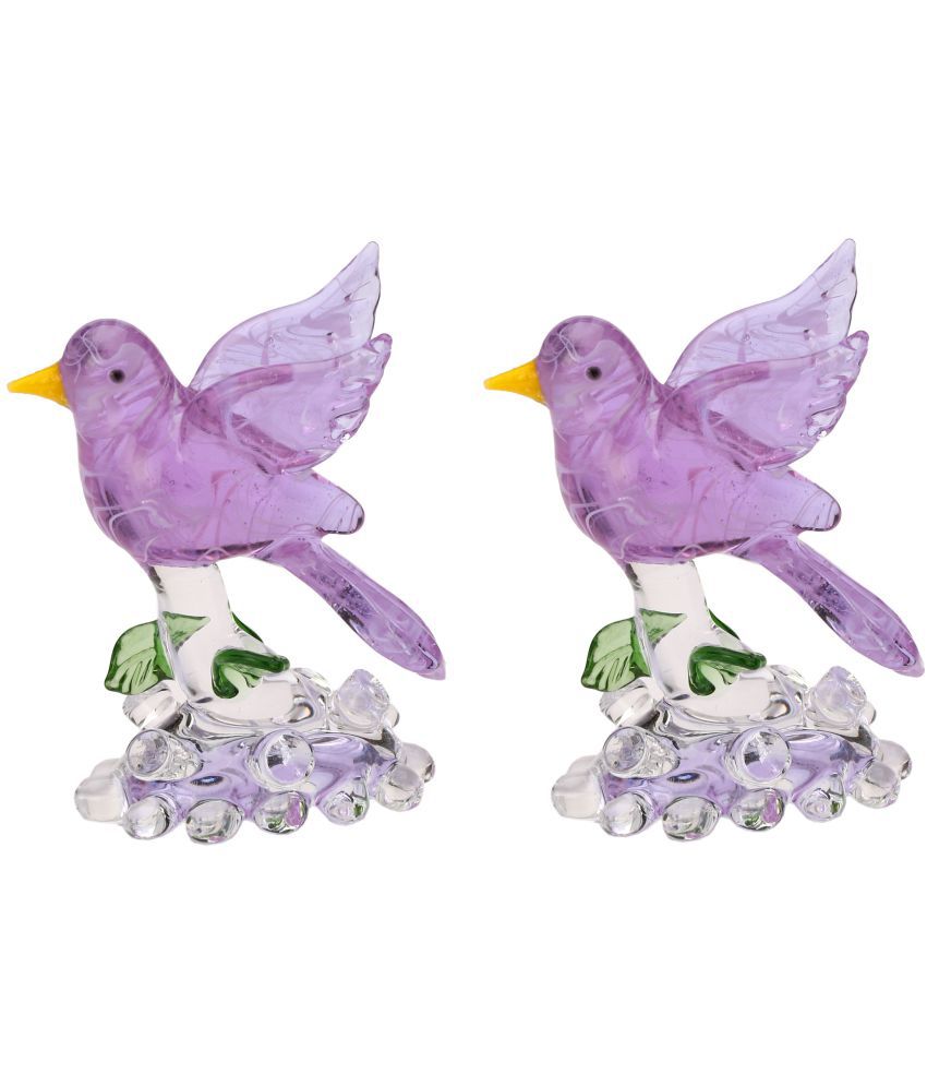     			Somil Purple Glass Figurines 8 - Pack of 2