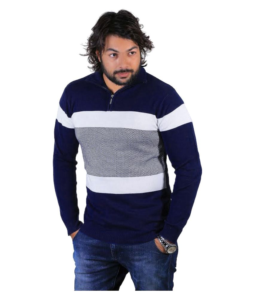     			Vivaan Designer Blue Regular Fit Polo T Shirt
