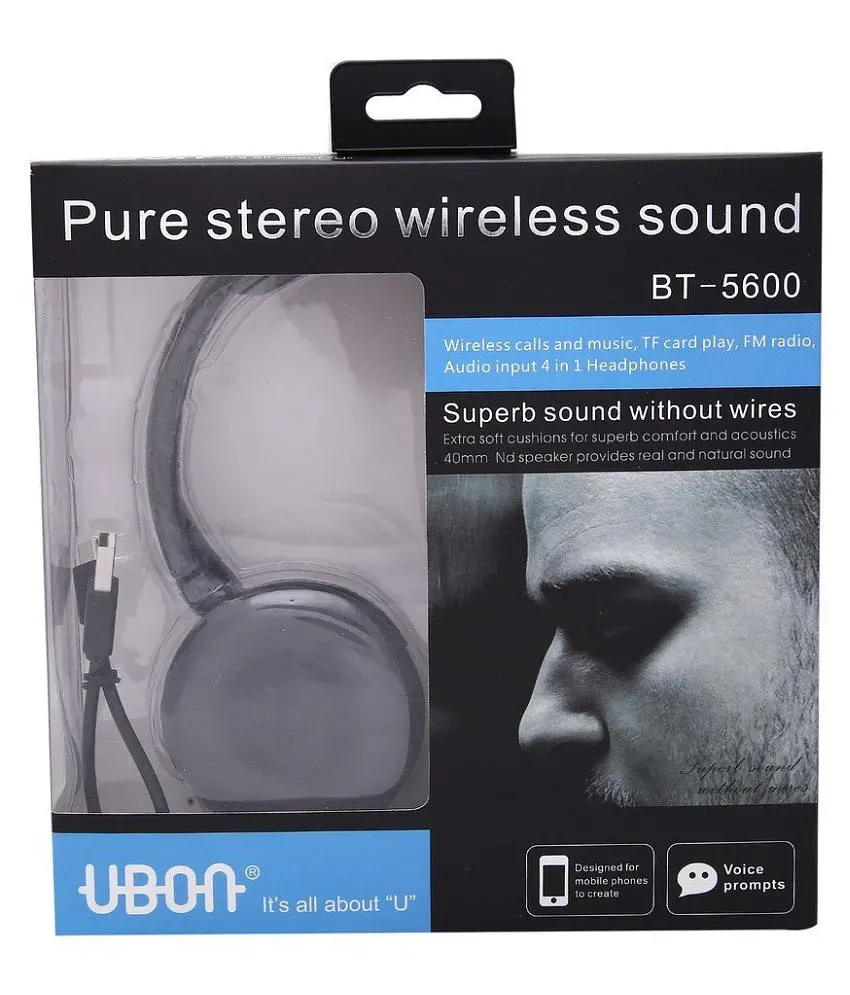 UBON BT 5600 Over Ear Wireless With Mic Headphones Earphones