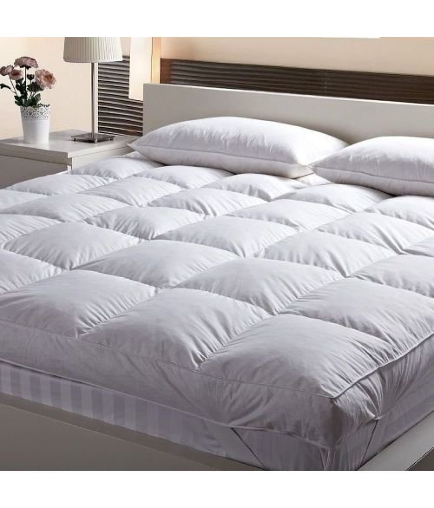 AVI Queen Size super soft White Below 7.62 cm(3) Cotton ...