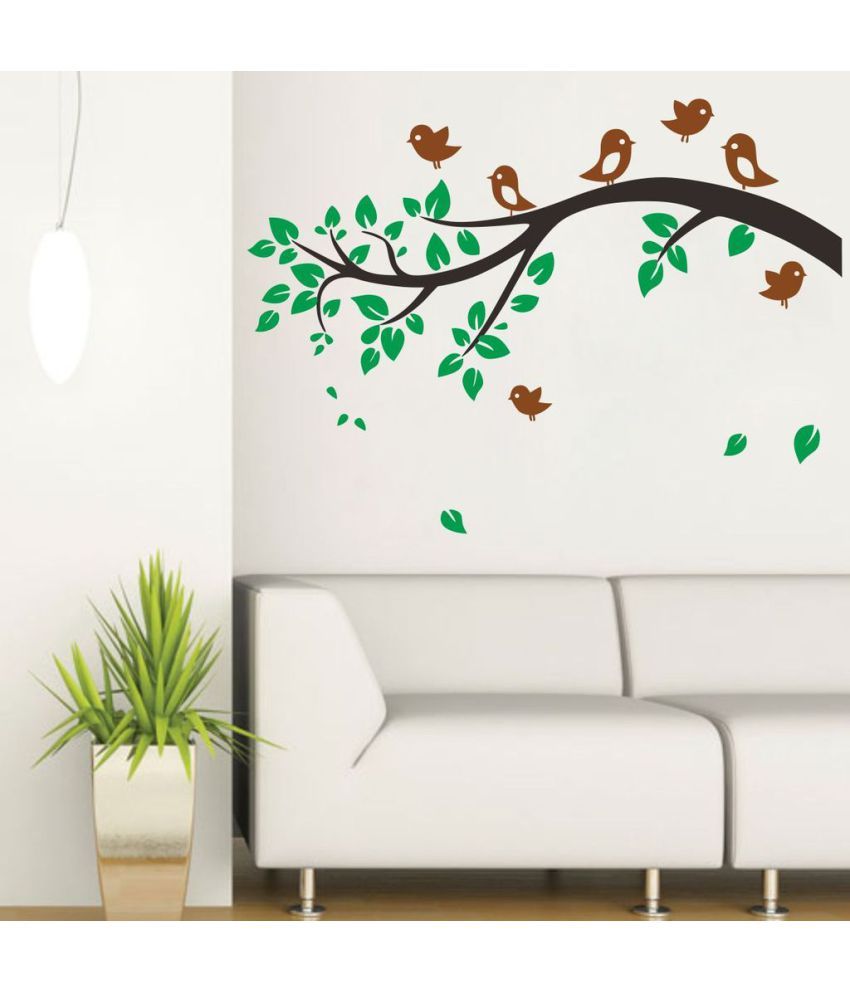     			Decor Villa Beautiful Branch PVC Multicolour Wall Sticker - Pack of 1