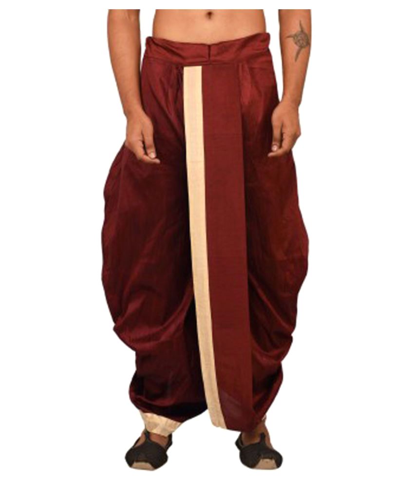 maroon shirt with dhoti