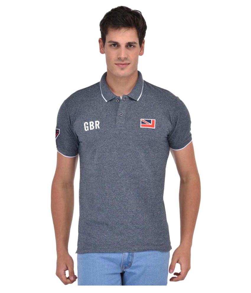 Octave Grey Regular Fit Polo T Shirt 