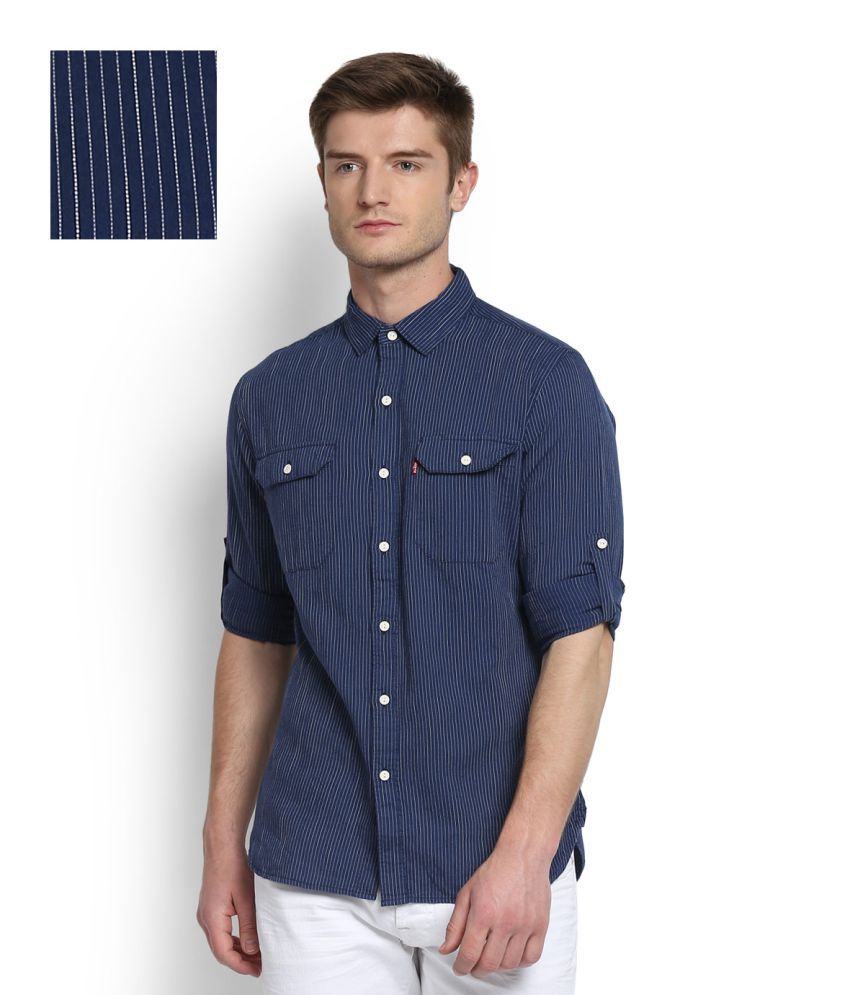 levi blue jean shirt