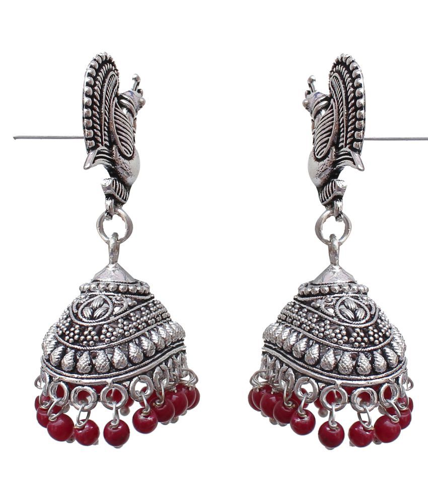 Lucky jewellery Designer Jaipuri Black Metal Golden Oxidised Silver ...