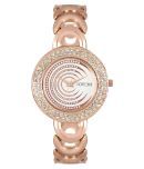 LOREM LR202 Rose Gold Diamond Studded Metal Bracelet Analog Watch For Girls & Women