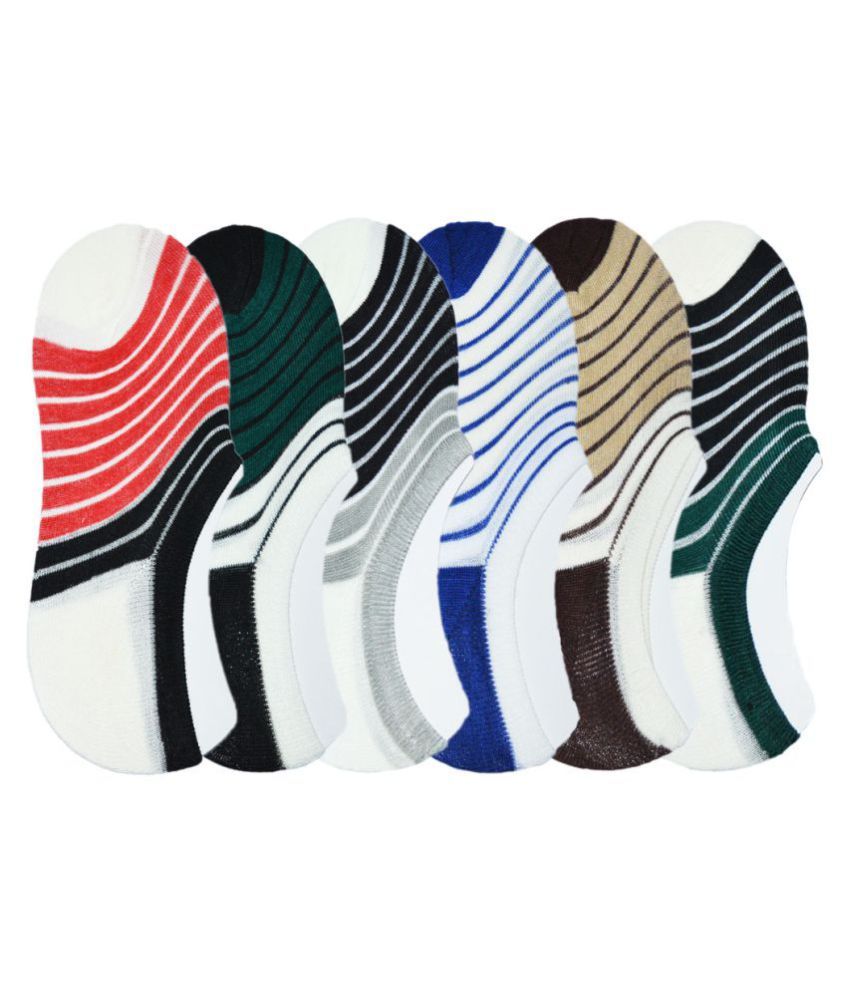     			Tahiro Multicolour Striped Cotton Low Cut Socks - Pack Of 6