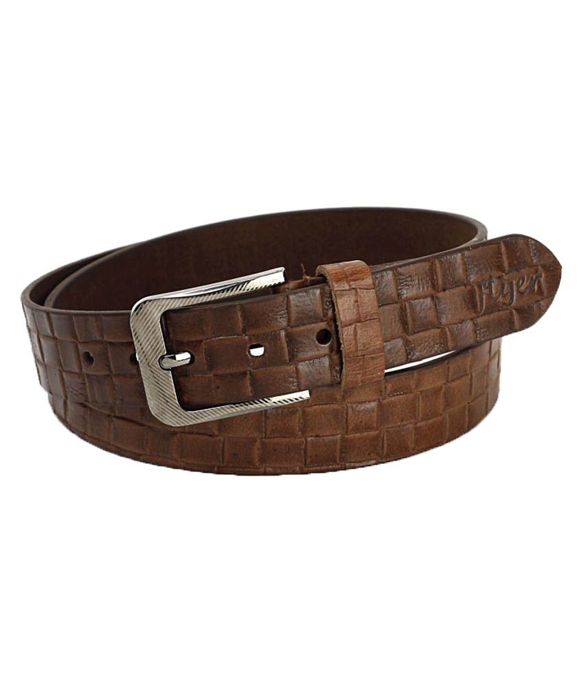 Flyer Brown Leather Formal Belts: Buy 