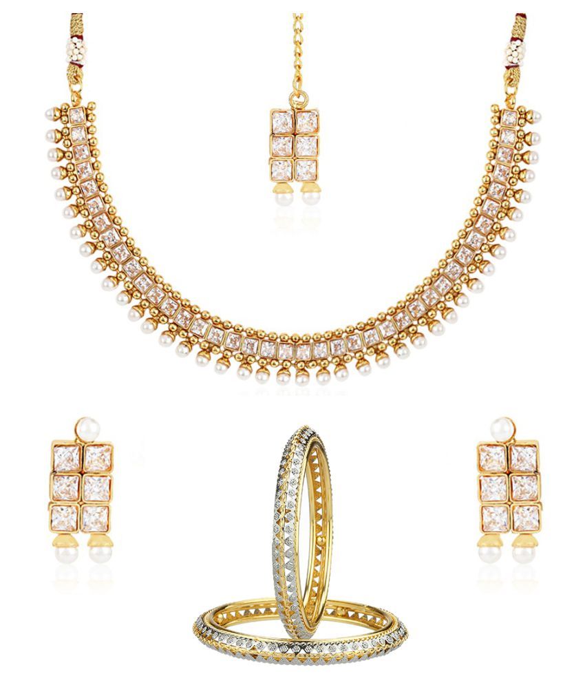 Zeneme Stunning Combo of Necklace and Bangle set Buy Zeneme Stunning