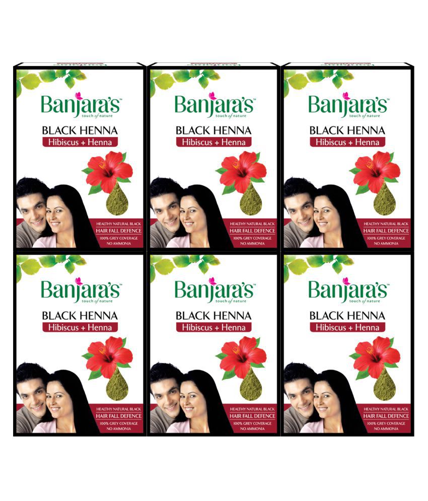 Banjaras Black Henna Hibiscus Temporary Hair Color Black 50 gm Pack of 6:  Buy Banjaras Black Henna Hibiscus Temporary Hair Color Black 50 gm Pack of  6 at Best Prices in India - Snapdeal