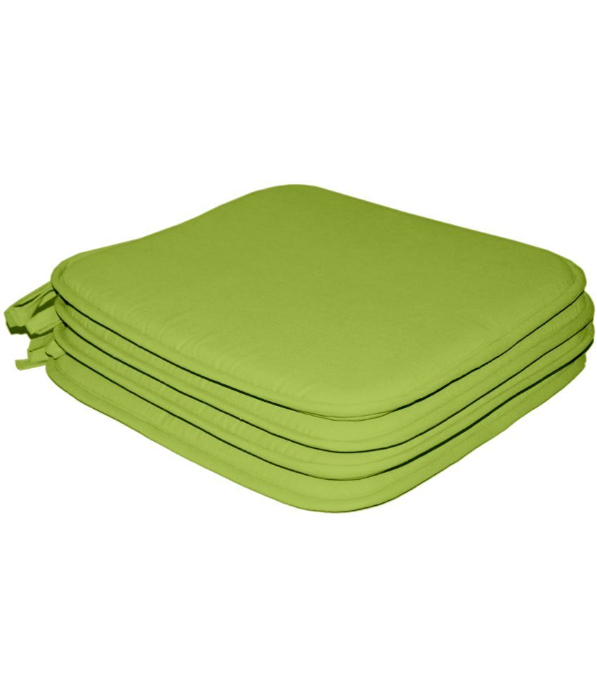 Lushomes Set of 4 Green Cotton Chair Pads Buy Online at Best Price