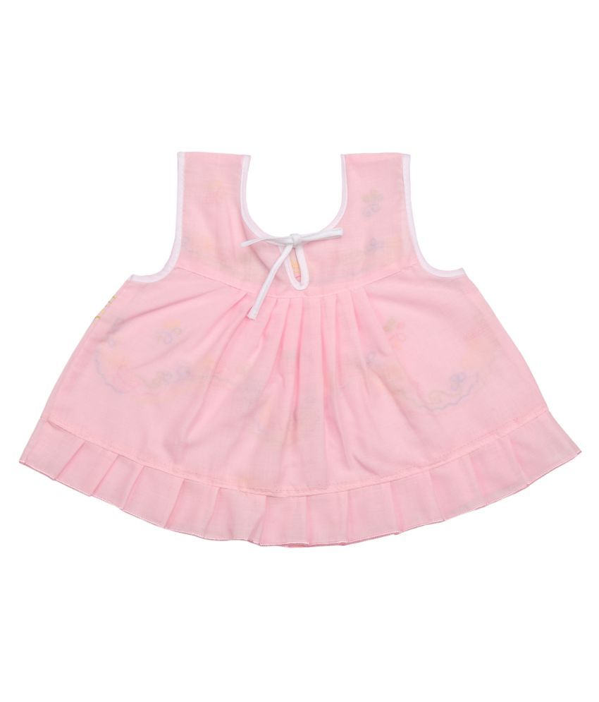 Littly Baby Girl's Regular Wear Cotton Frock Dress For New Born, Pack