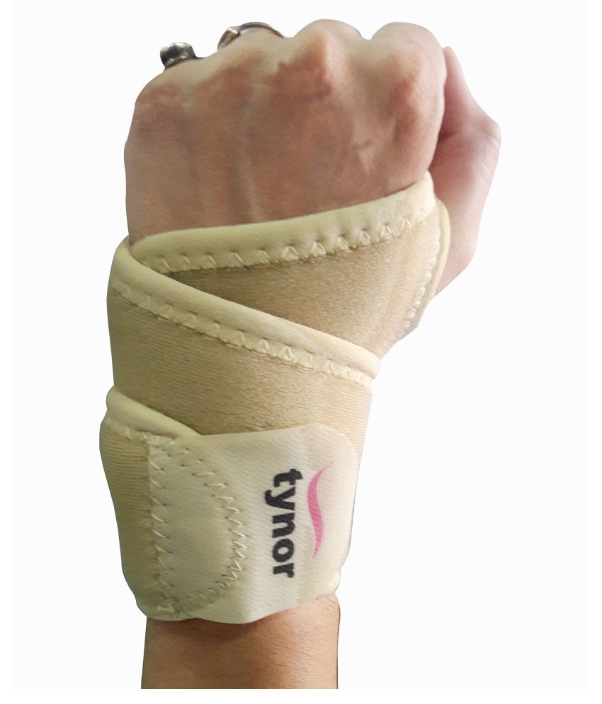 Tynor Wrist Brace with Thumb (Neoprene), Grey, Universal Size, 1 Unit