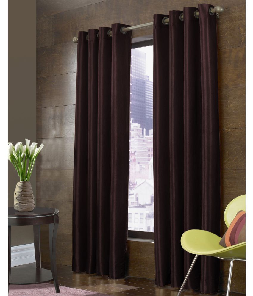 Fabzi Single Window Eyelet Curtains Plain Dark Brown Buy Fabzi Single Window Eyelet Curtains Plain Dark Brown Online At Low Price Snapdeal