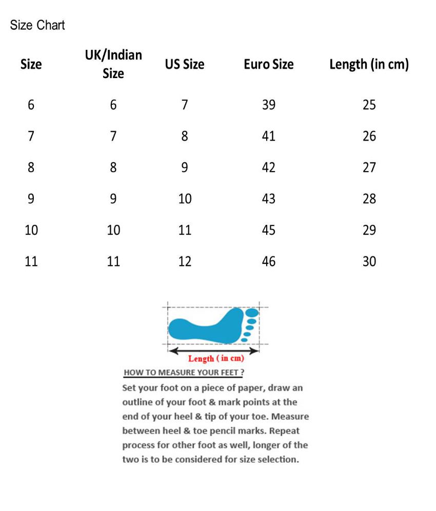 puma shoes size chart india