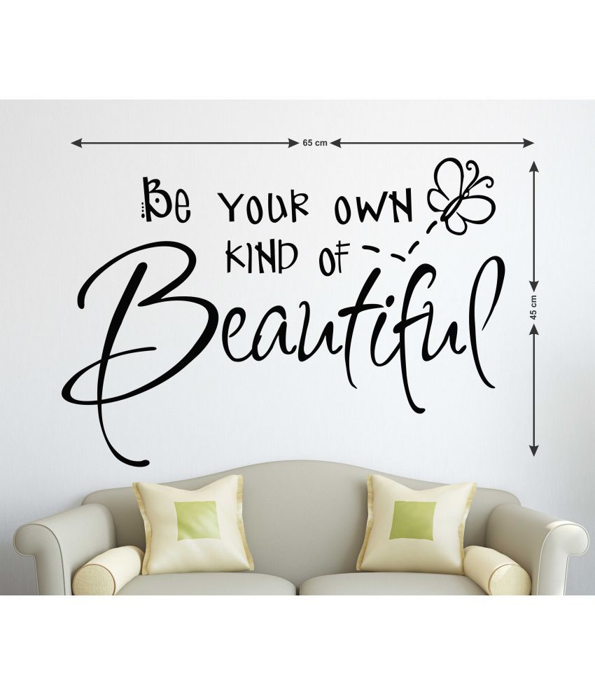 WallStick Own Kind Of Beautiful Vinyl Black Wall Sticker - Pack of 1 ...