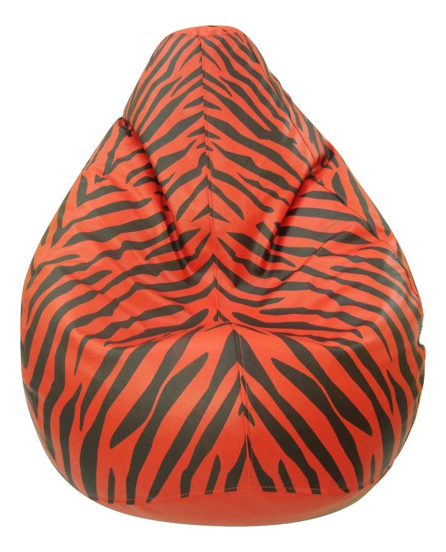 BEAN BAG COVER WITH ZEBRA PRINT XXL WITHOUT BEANS ( RED ) BY DELTA BEAN