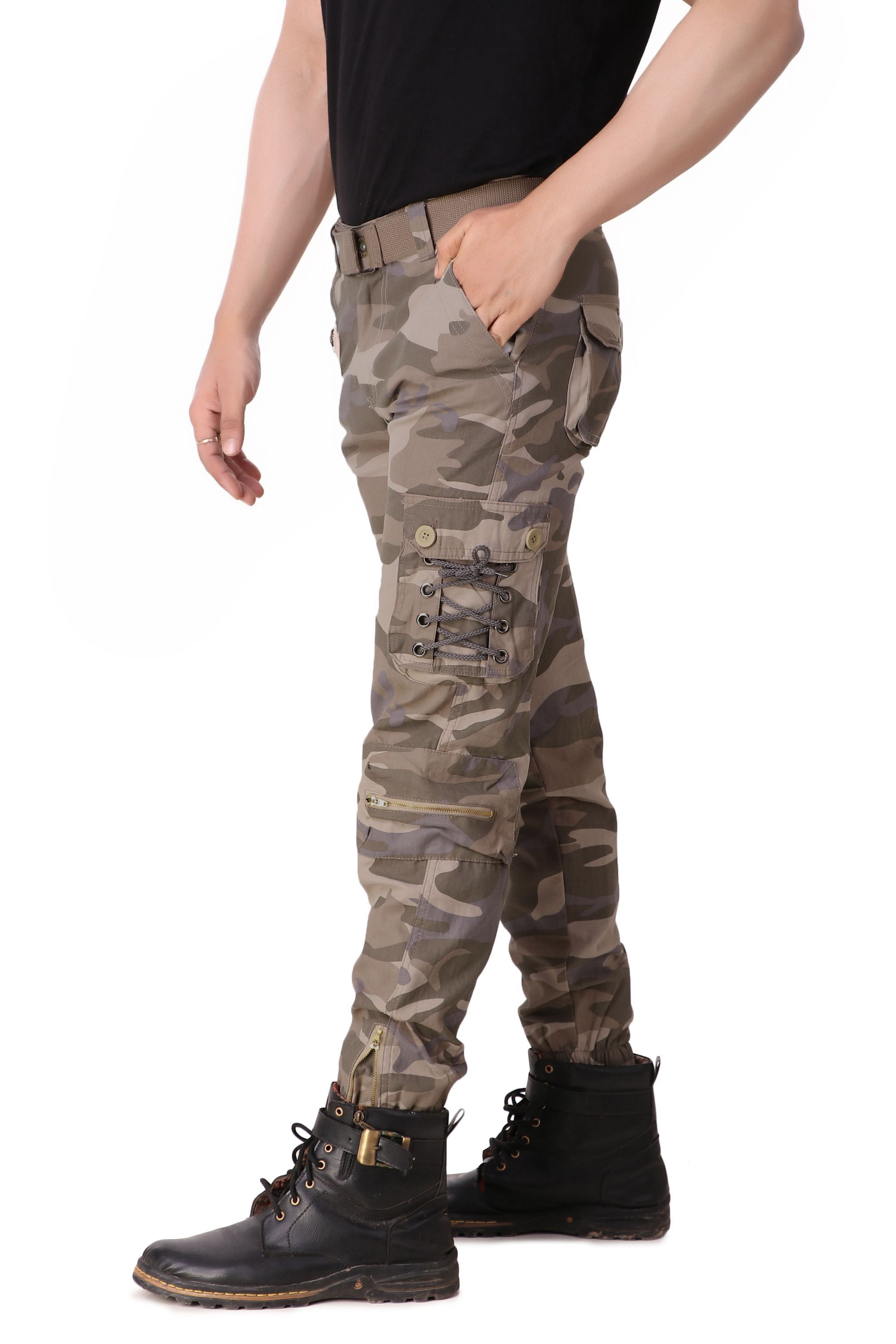 Verticals Army Brown Stretchable cargo Pant for Men and Boys Buy