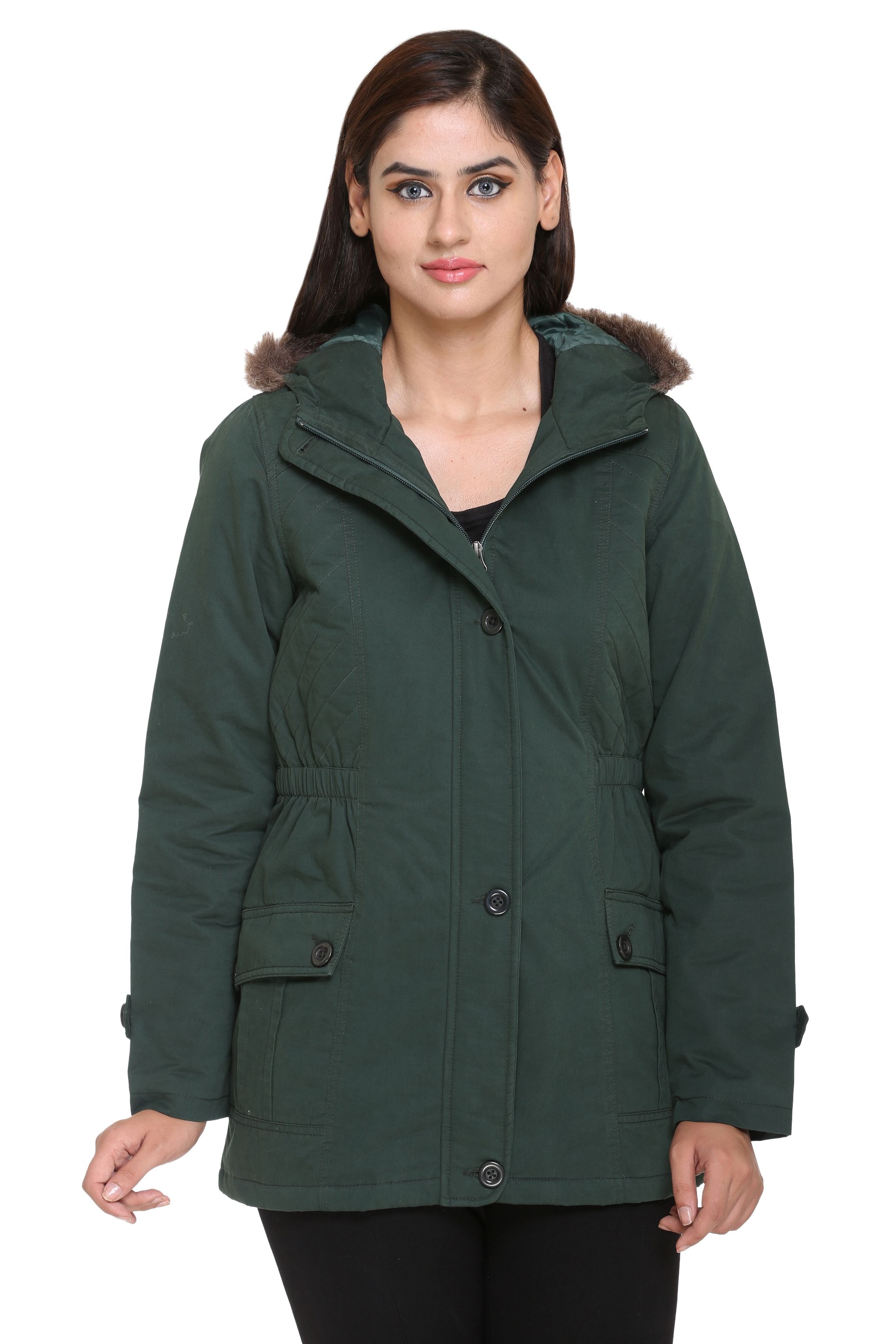 pretty green cotton parka