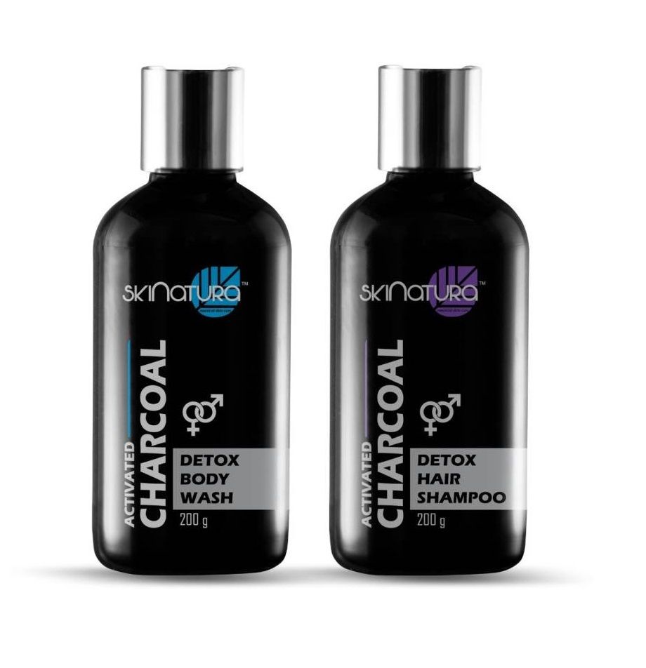 Skinatura Activated Charcoal Detox Shampoo & Refreshing Body Wash 200