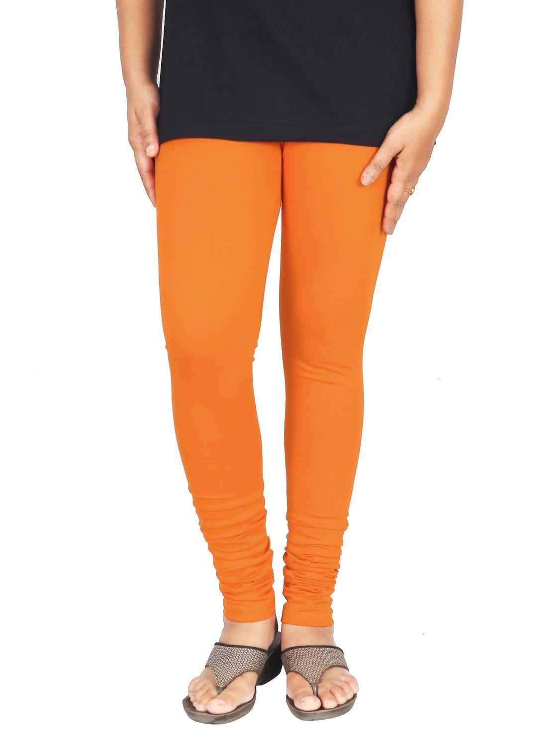     			Varsha Pack of 1 Girls 100% Cotton Leggings ( Light Orange )